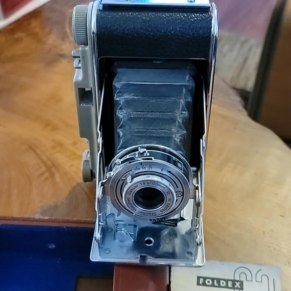 Foldex Vintage Land Camera, manual, and case